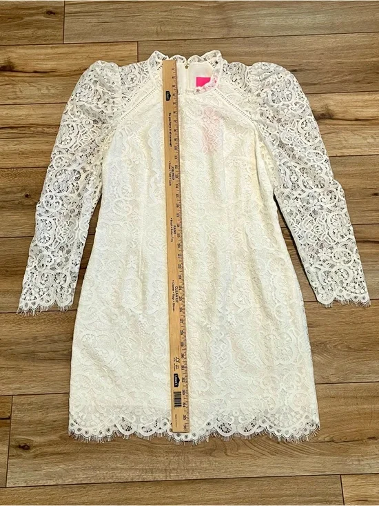 Lilly Pulitzer Averi Lace Dress Size 10 White Coconut Long Sleeve NWT - Picture 2 of 9